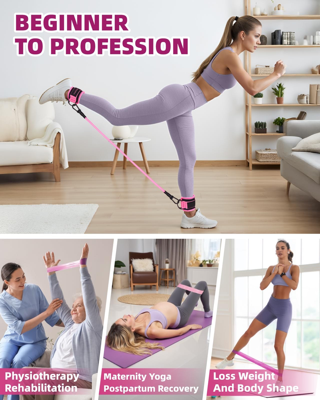 Resistance Bands Set – Resistance Band and Adjustable Ankle Exercise Bands wi...