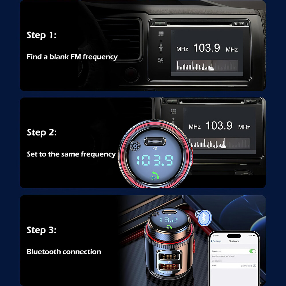 Wireless Bluetooth Car FM Transmitter Handsfree Kit MP3 Player Adapter Charger