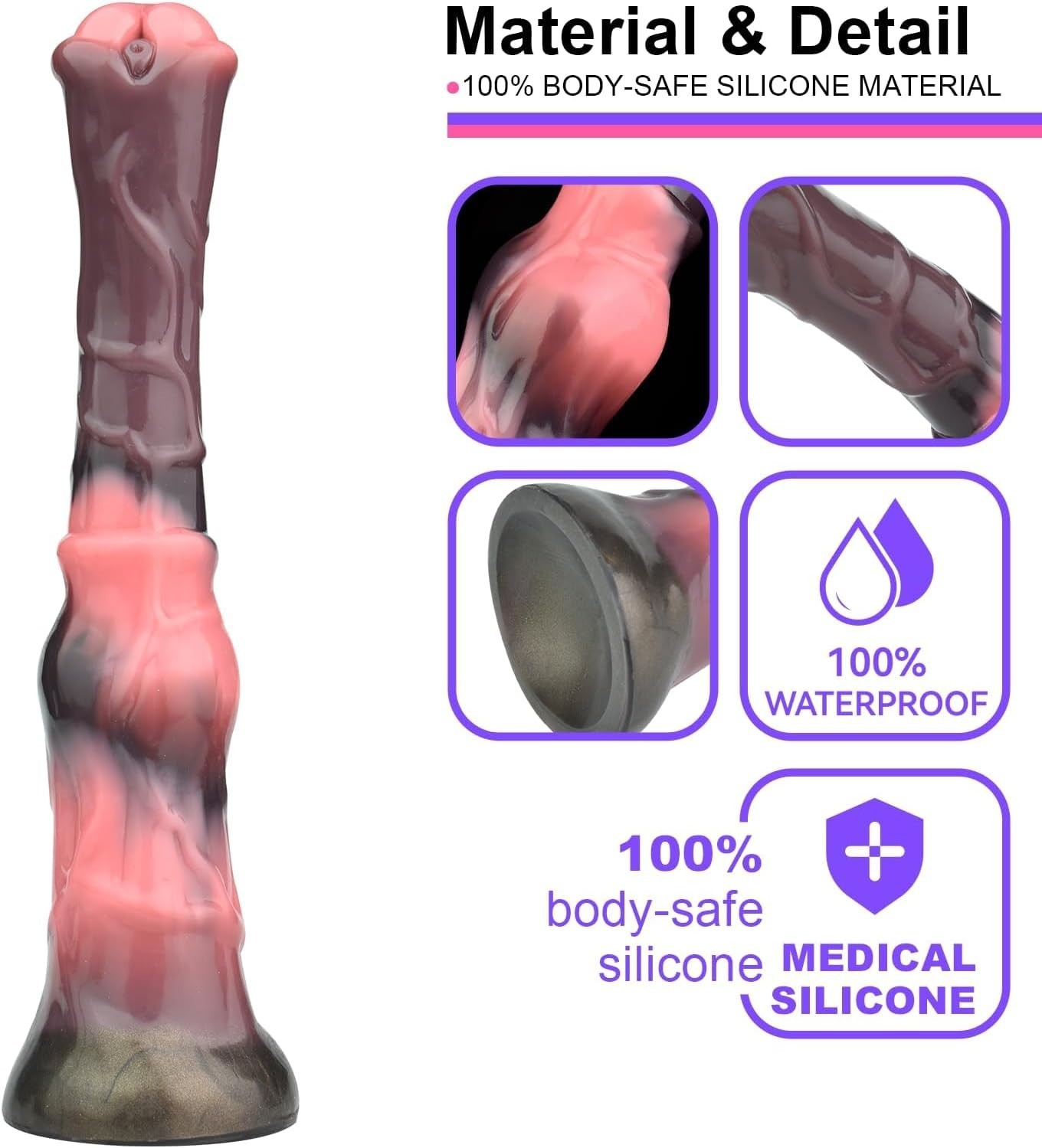 9.8" Long Thin Dildo Fantasy Monster Penis Suction Cup Silicone Cock Adult Toys