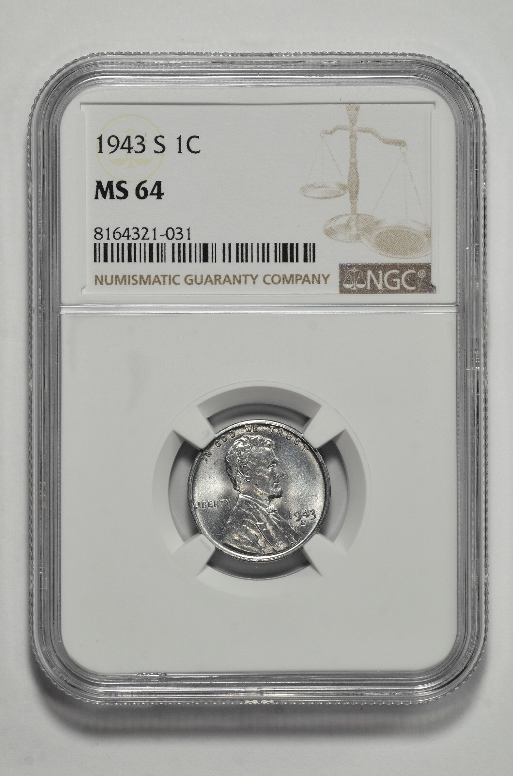 1943 P D S 1c Lincoln Steel Wheat Cent NGC MS 64 Three Coin Lot