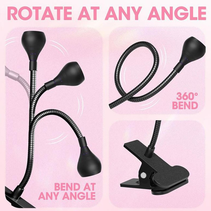 USB Reading Light Flexible LED Light Laptop Clip on Bed Desktop USA Black