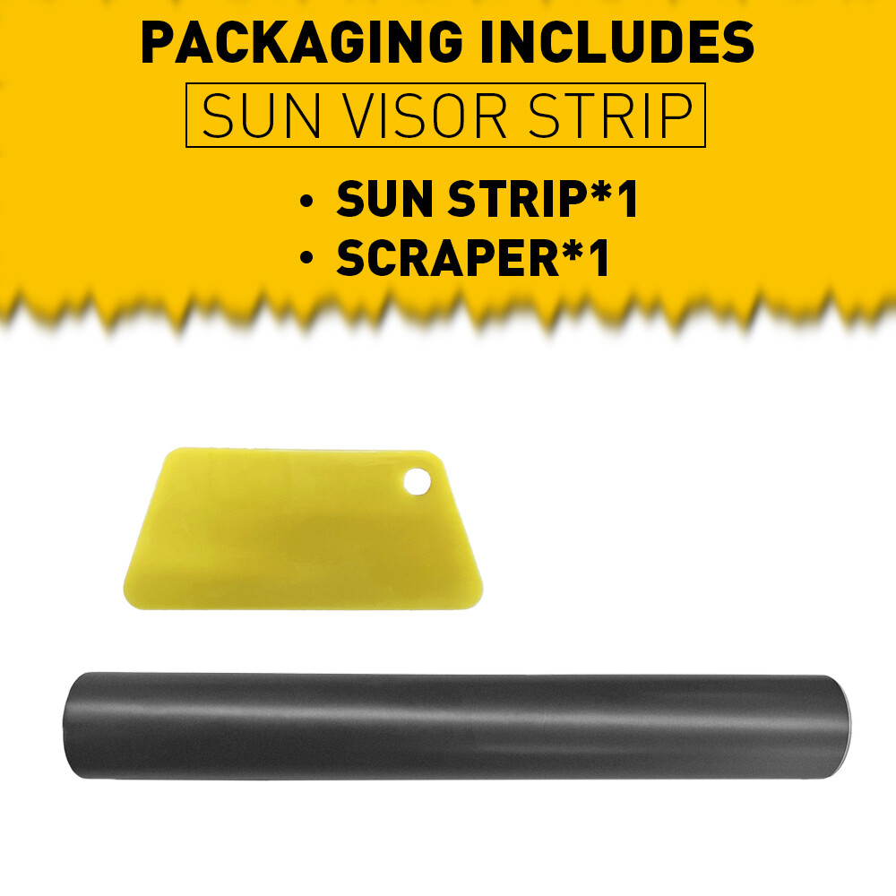 Universal Windshield Banner Matte Black Vinyl Decal Sun Strip 60"x10"