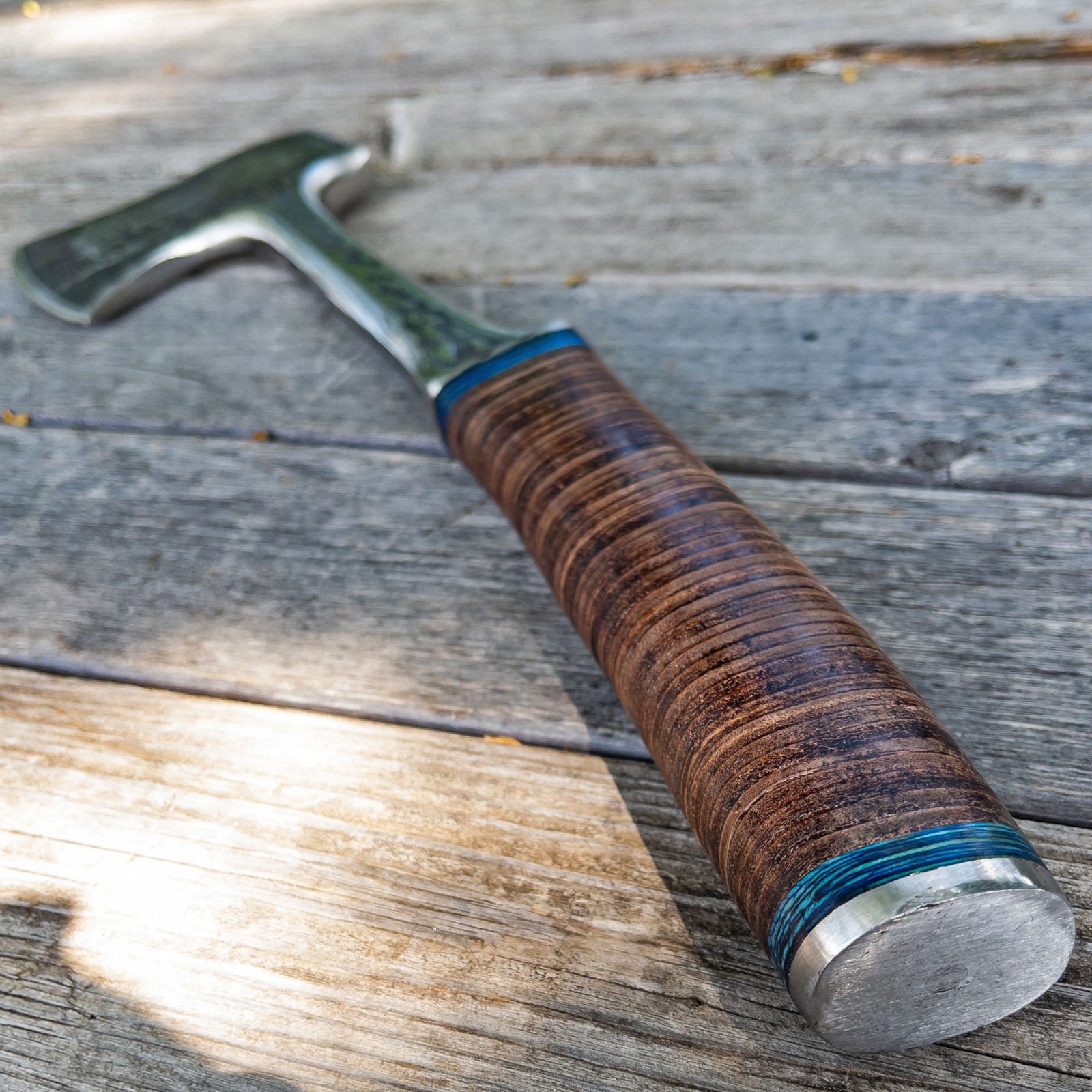 Custom Engraved Grim Reaper Hunting Axe Carbon Steel Full Tang Hatchet Wood Grip