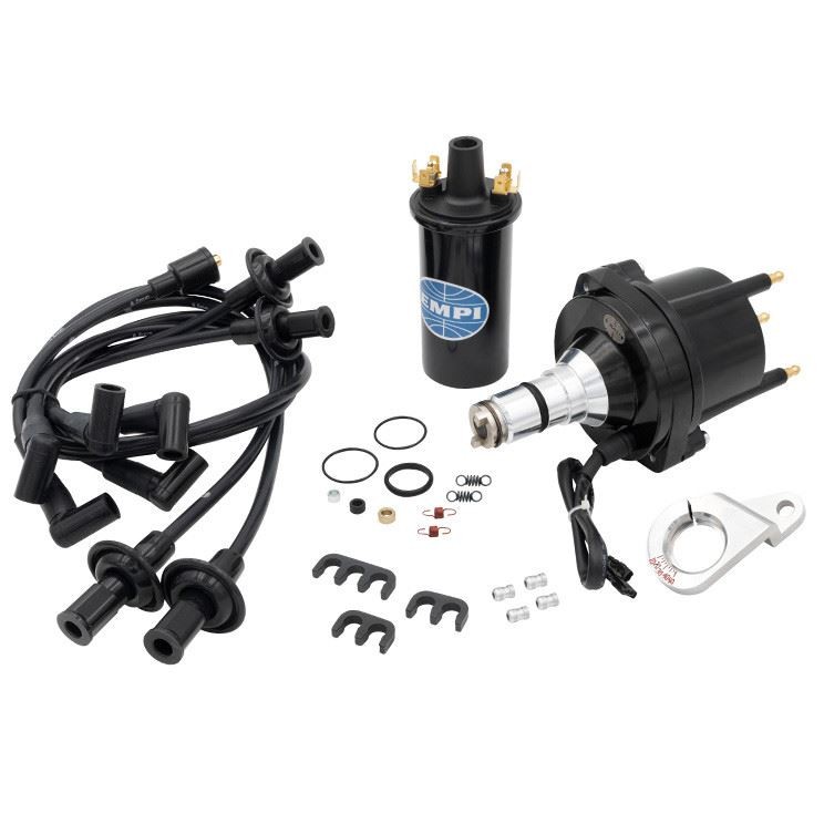 Vw Bug HEI Ignition Kit. Billet Distributor, 40,000-Volt Coil, 8.5mm Plug Wires