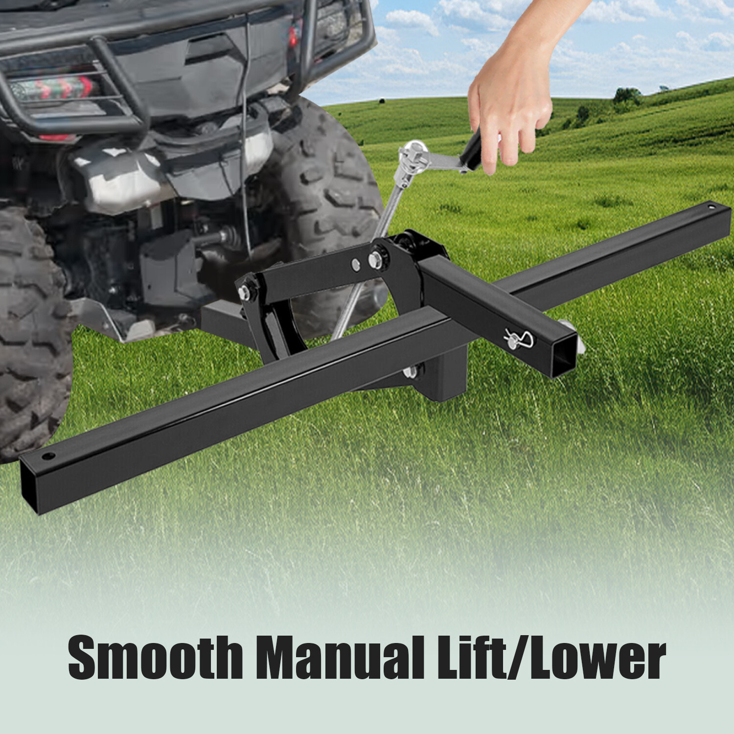 Manual Quick Implement Outside Lift 50 Inches For ATV/UTV Field Work 2" Receiver