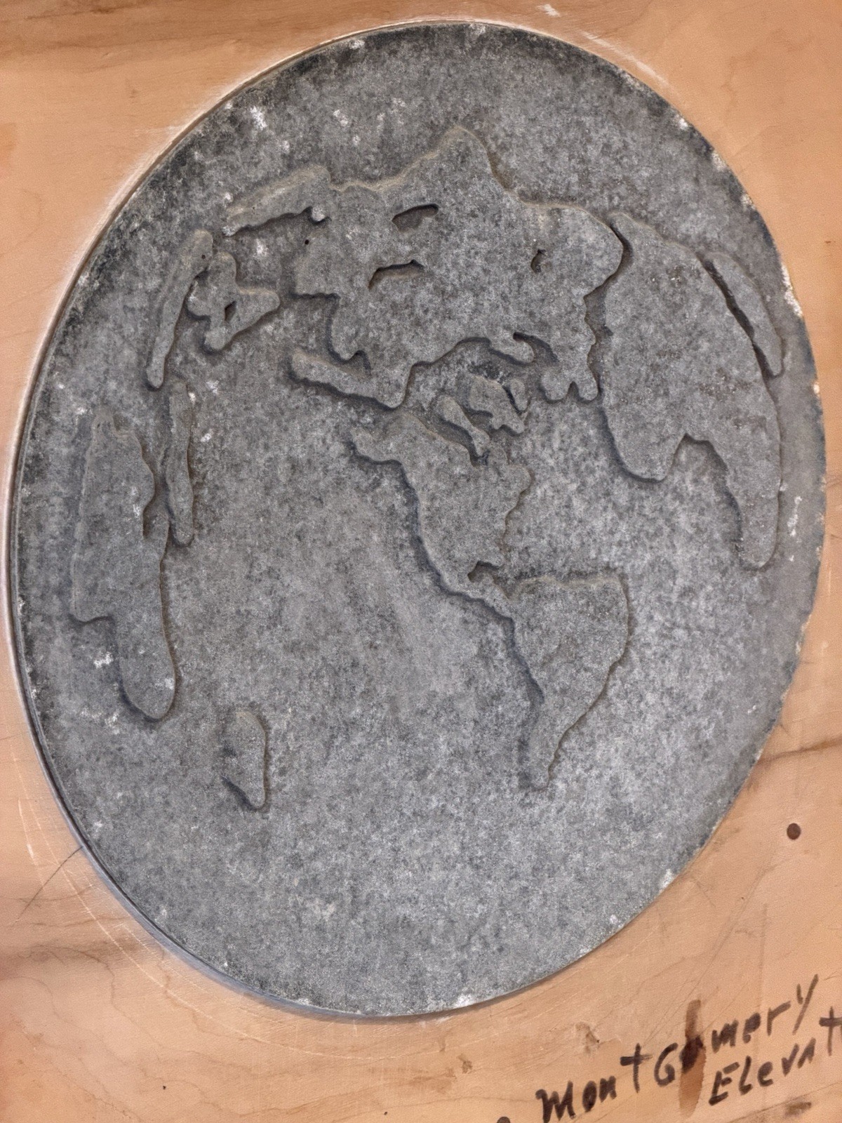 Mid Century Industrial Foundry Mold Wall Art Globe Earth Architectural Element