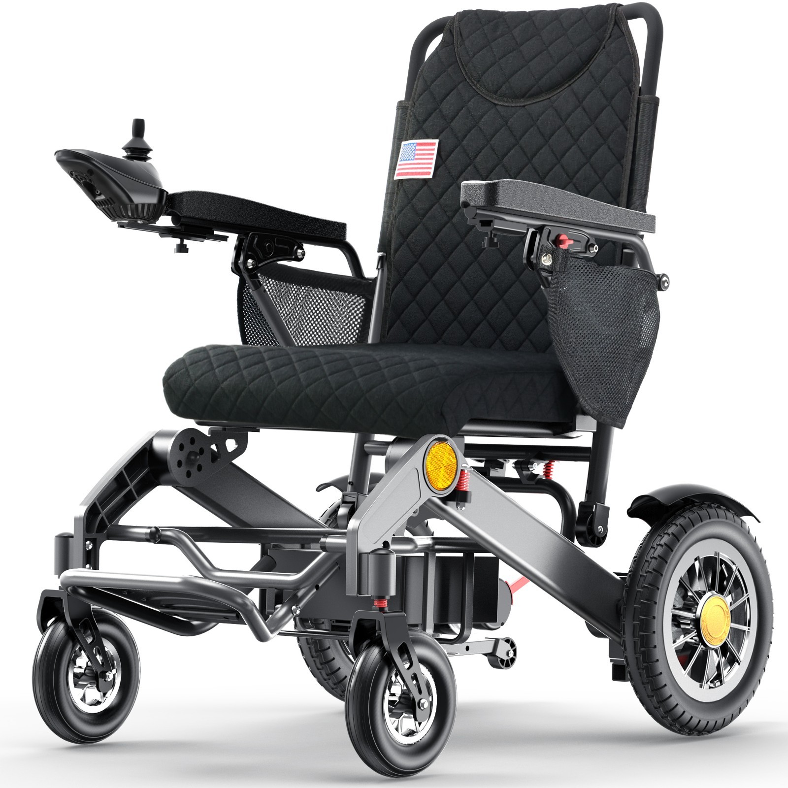 30 Mile Range Foldable Electric Wheelchairs for Adults & Seniors, Black