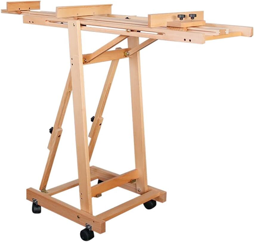 87 Inch Wood Studio Artist Easel Beech Wood Painting Art Easel Standing H-Frame