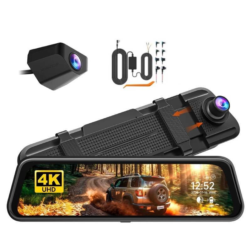 WOLFBOX  Dash Camera 4K Dash Cam Front and Rear, Built-In GPS, Parking Monitor