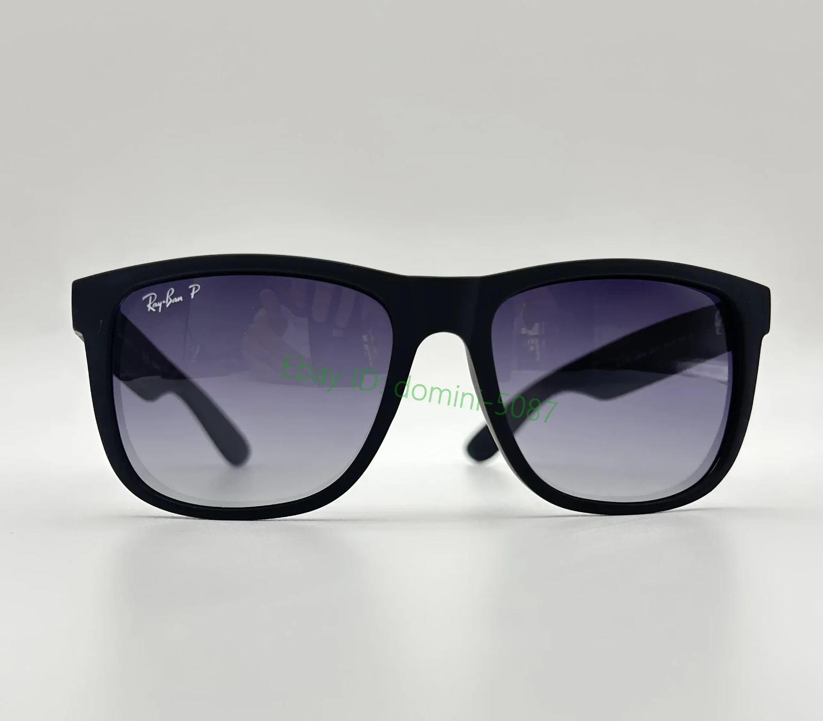 Ray-Ban RB4165 Justin Polarized Sunglasses 54mm Matte Black UV Light Grey Lens