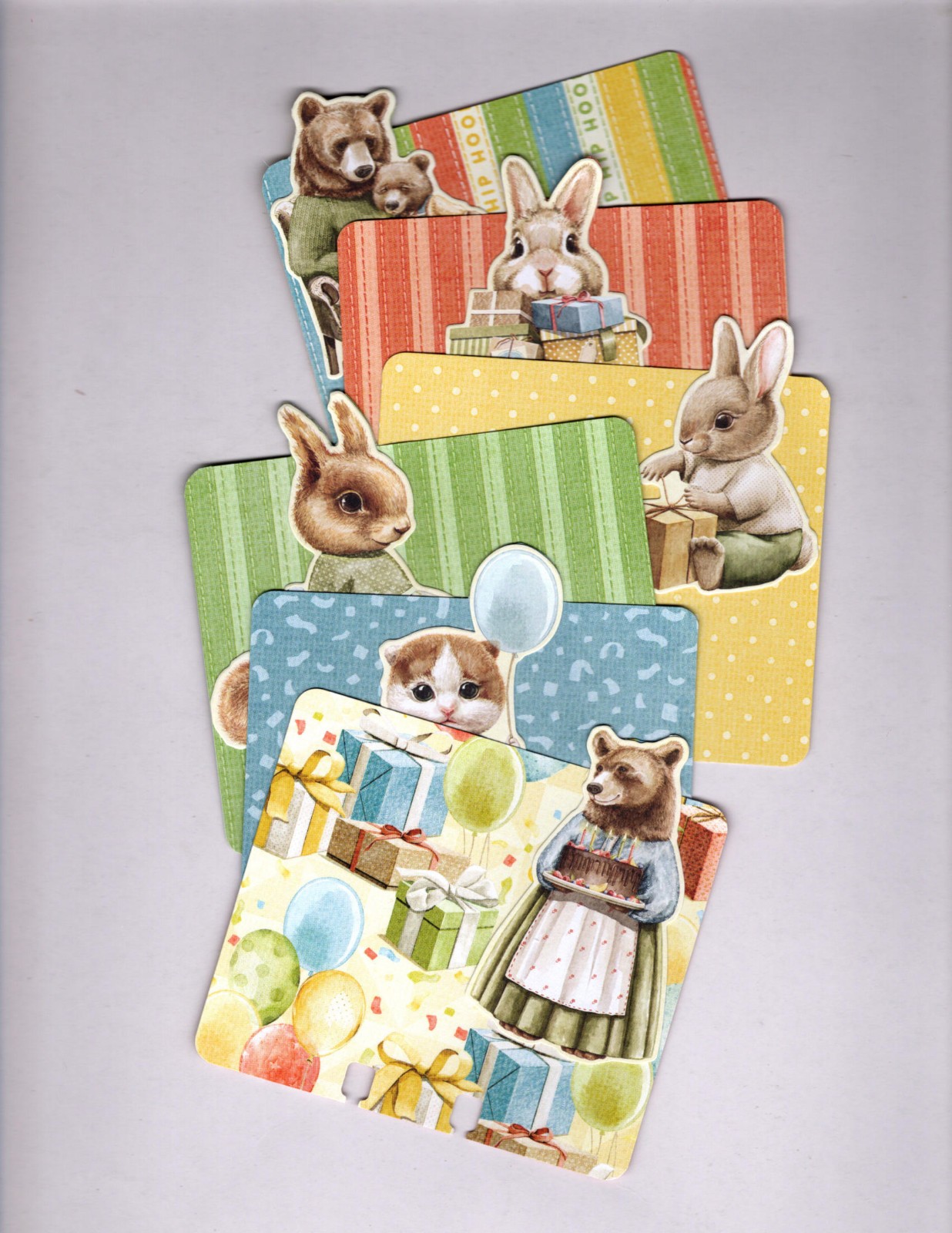 Graphic45 HIP HIP HOORAY! #1 (6pk) MEMORYDEX/ROLODEX CARDS Double-Sided HANDMADE