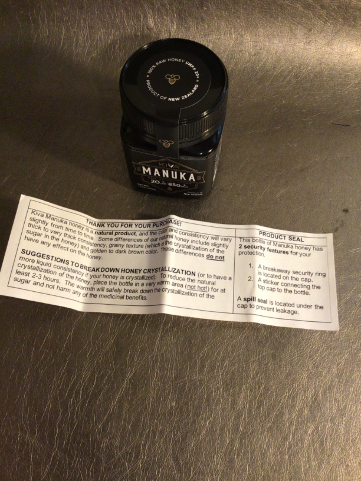 Manuka Honey KIVA Raw New Zealand 20+ UMF / 850+ MGO ~ 8.8 OZ Jar ~ BB 4/28