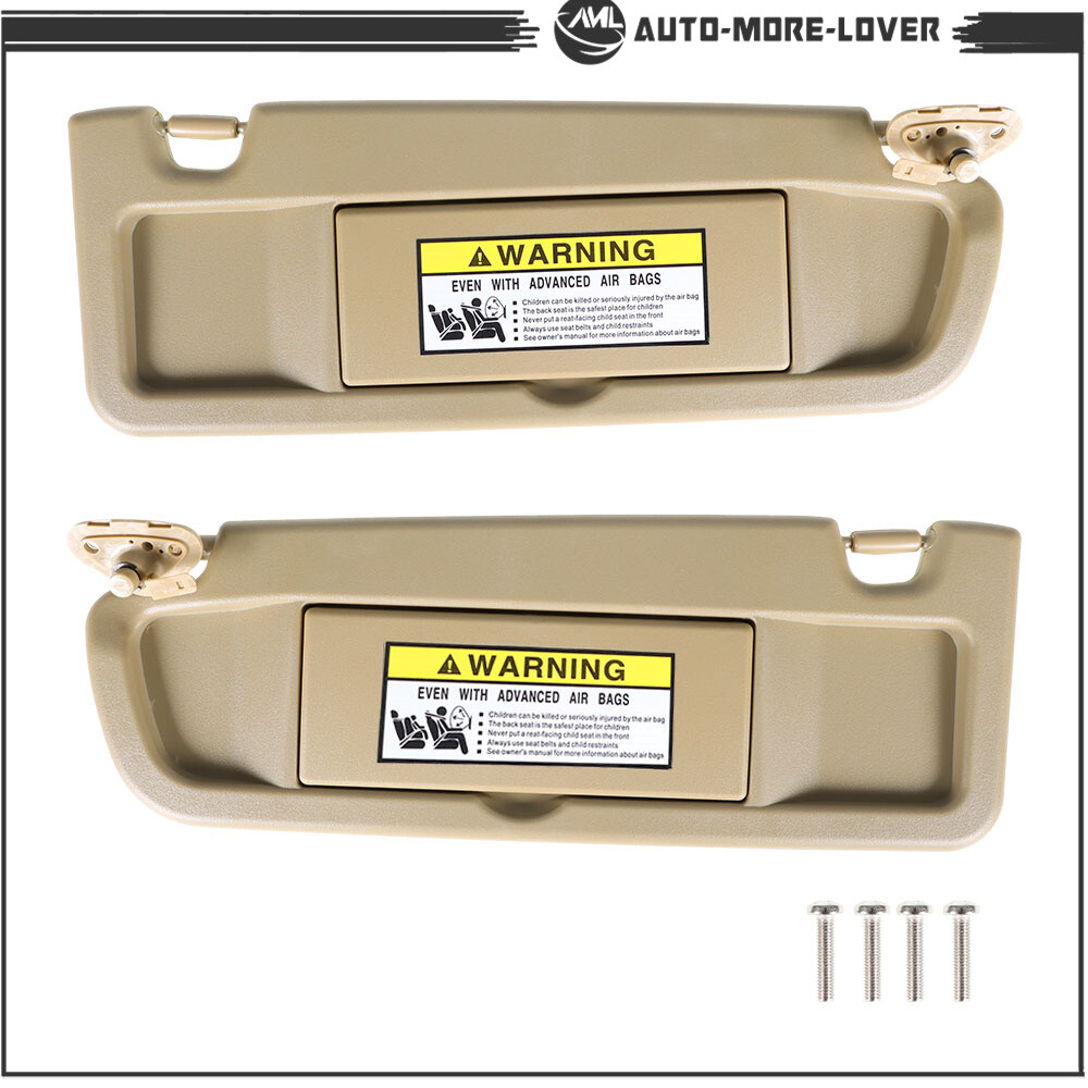 Right & Left Tan Sun Visor For 2006 2007 2008 2009 2010 2011 Honda Civic