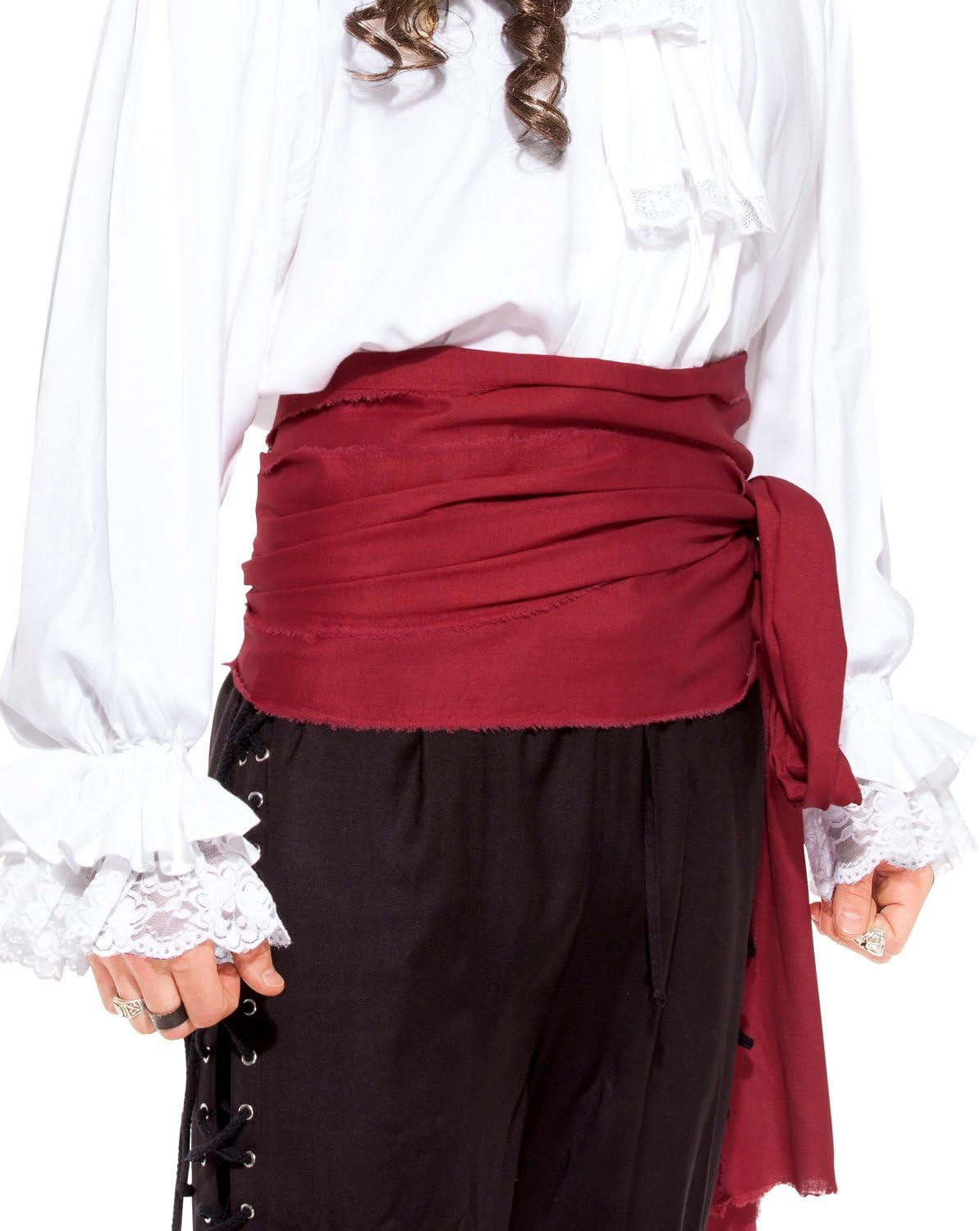 Halloween Pirate Medieval Renaissance Linen Large Sash Red