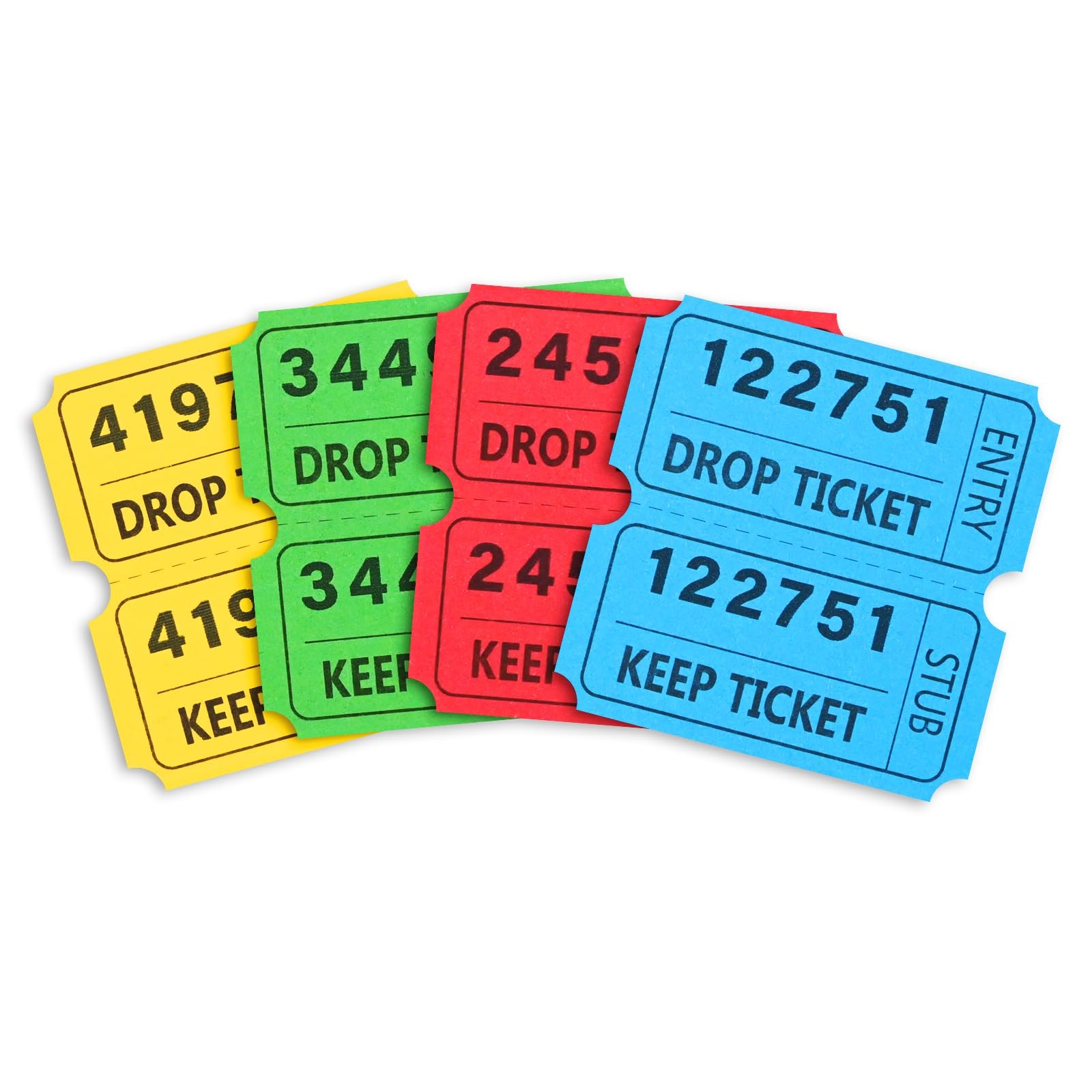 2000 pcs 50/50 Raffle Tickets, Large Bold Numbers Double Tickets, 2"x2" Ticke...