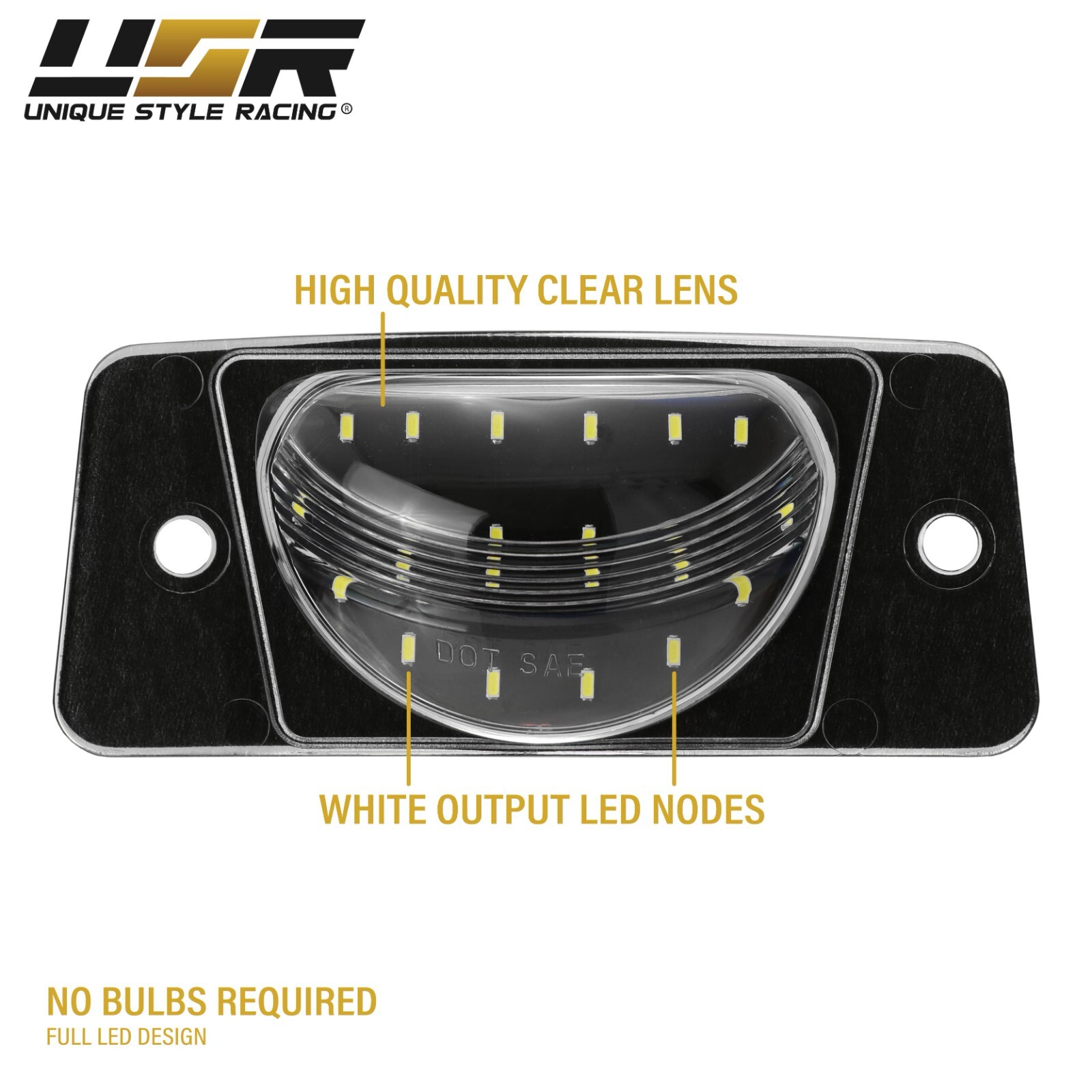 License Plate Light LED WHITE 2pc For 02-09 Chevrolet Trailblazer / GMC Envoy