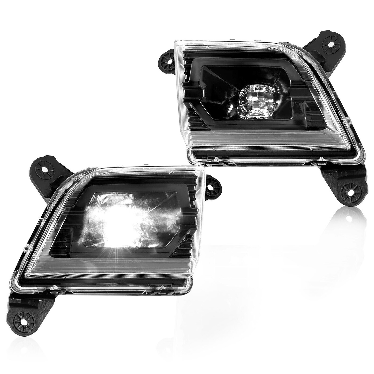 For 2019 2020 2021 2022 Chevy Silverado 1500 LED Daytime Fog Light Lamps Black