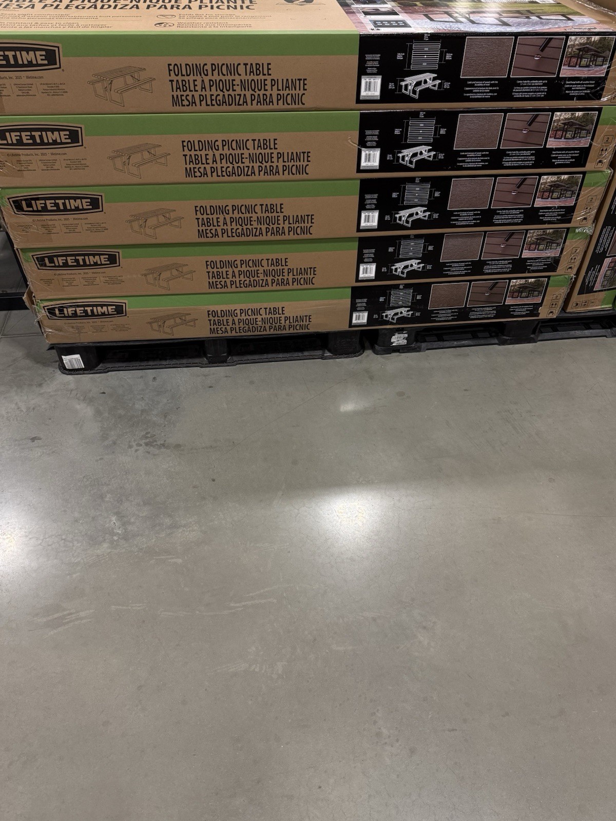 Lifetime Commercial 6 ft Folding Picnic Table with Bench Seating