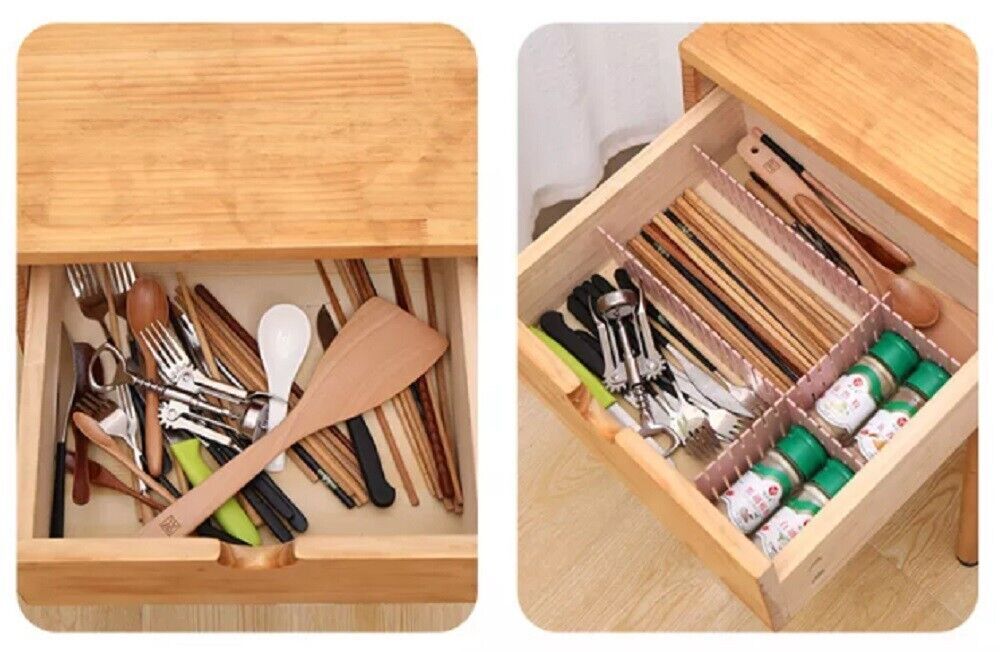 4Pcs Adjustable DIY Drawer Dividers Storage Organizer Separator 14.5*2.75"