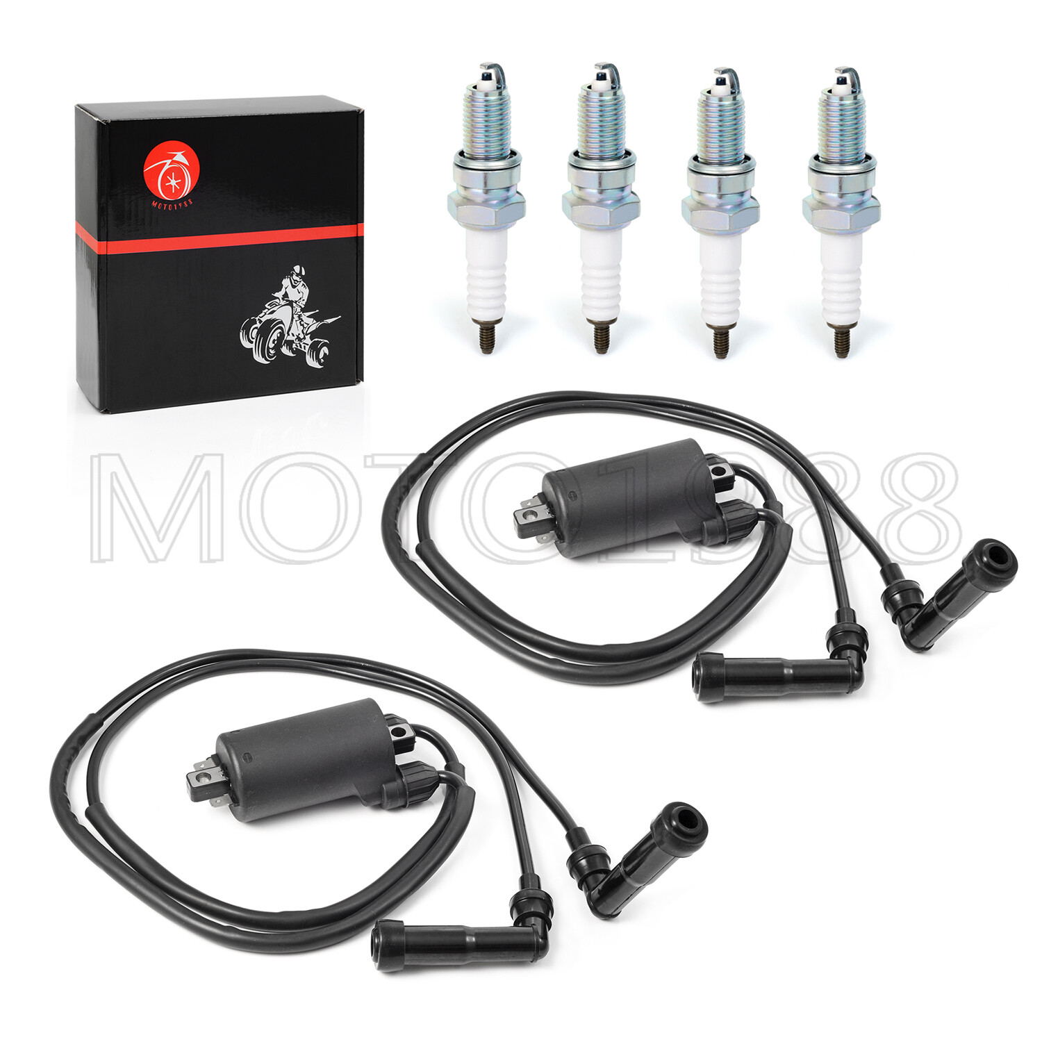 Ignition Coil Pack & spark plug + Cap For HONDA Goldwing 1200 GL1200 1984 - 1987