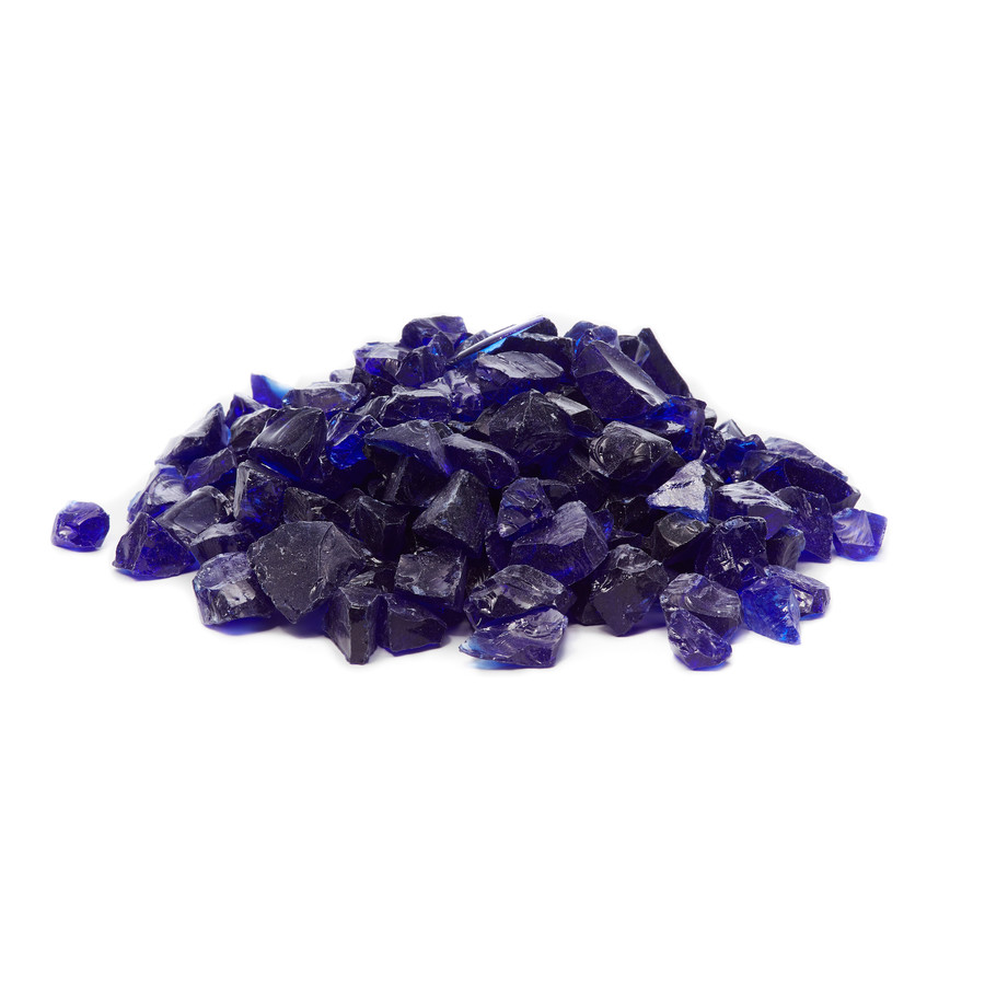 VIVID COBALT BLUE 1/2" - 3/4" Large Fireplace Fire Pit Fireglass Glass Crystals