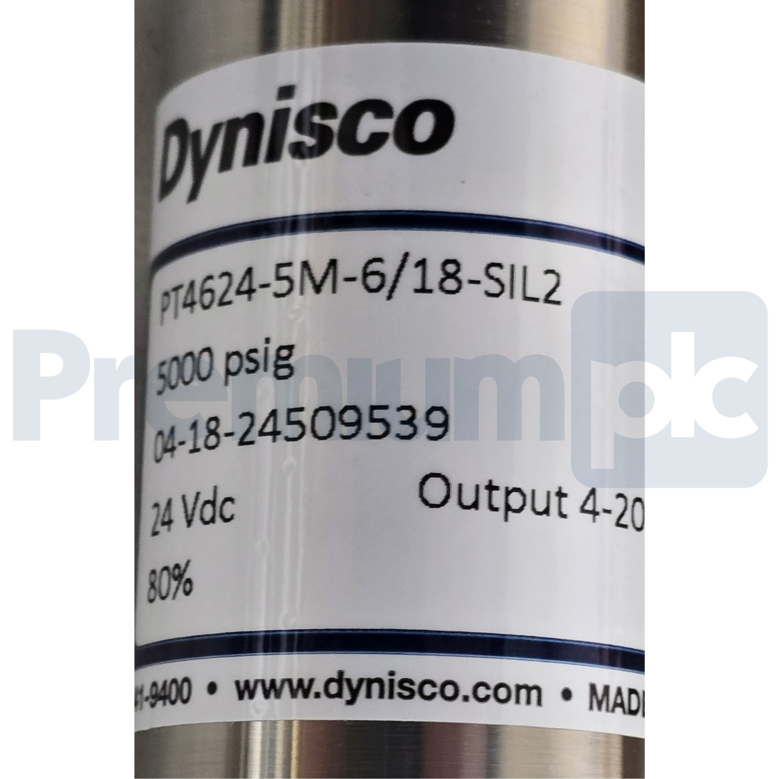 Dynisco PT4624-5M-6/18-SIL2 PT46X4 Pressure Sensor w/SIL2 0-5000psi 4-20mA NSMP