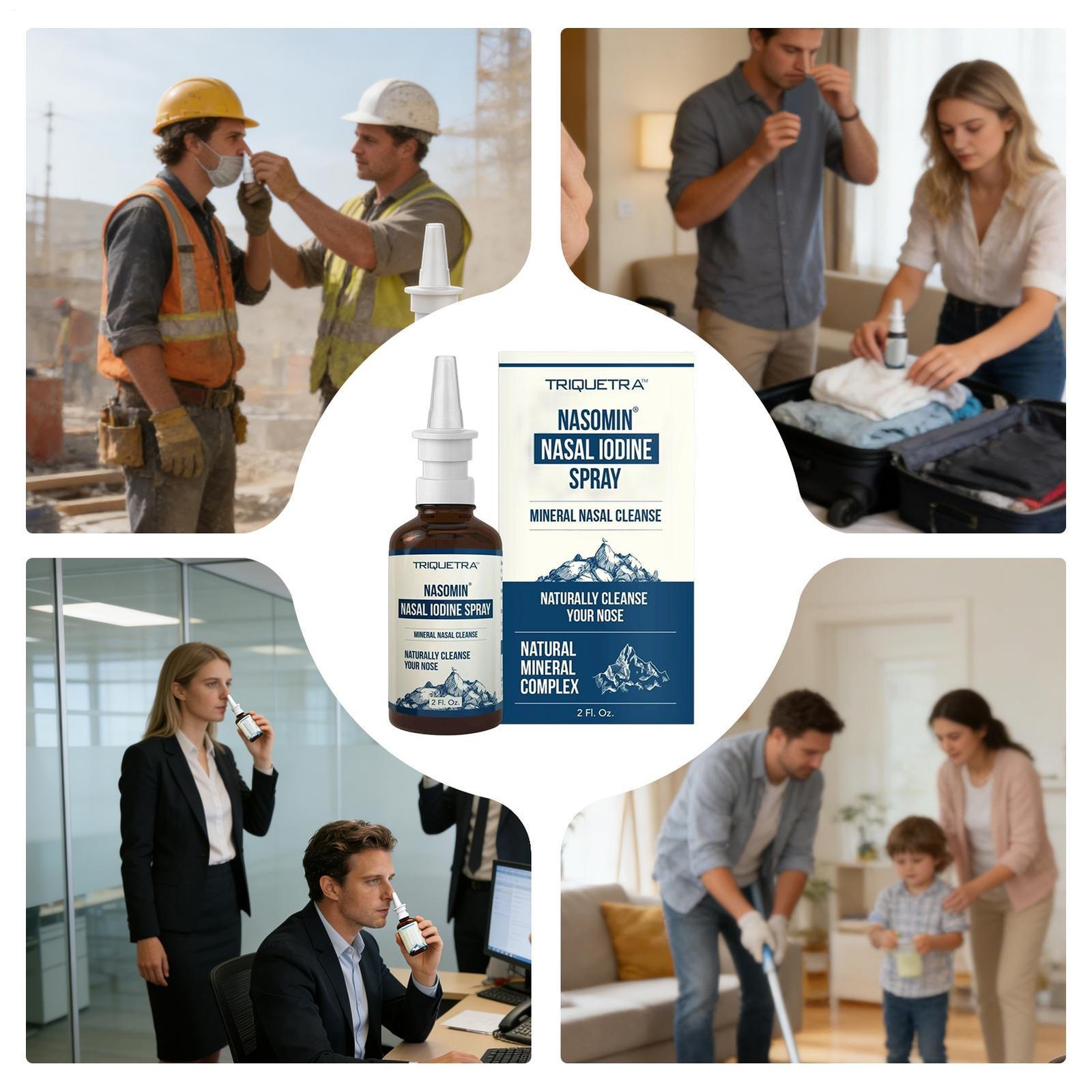 Nasomin Nasal Iodine – Nasal Cleanse– Neutralize Nose - Iodine + Fulvic Acid Ble