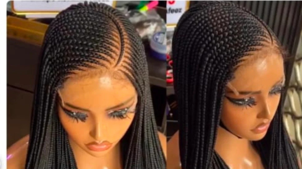 Adomac 051 Black One Curved Synthetic Braided Wig Easy Styling