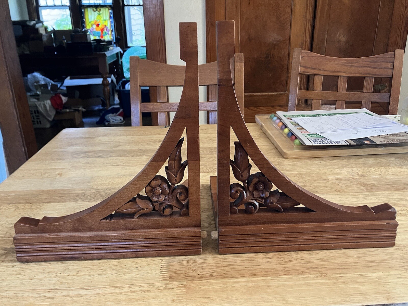 Carved Wooden Bracket Corner Piece Set Victorian Furniture Architectural Salvage