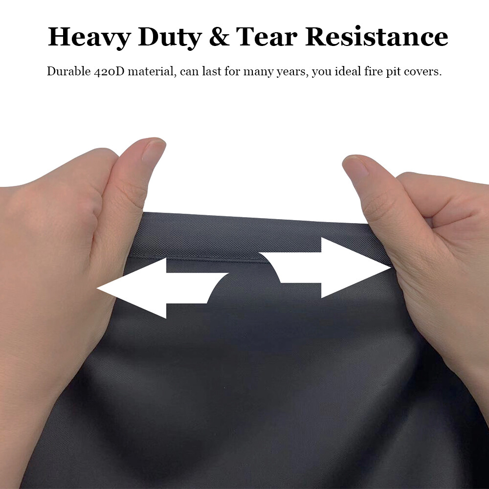 30” Heavy Duty Fire Pit Cover Round Outdoor Firepit Bowl Waterproof Fireplace