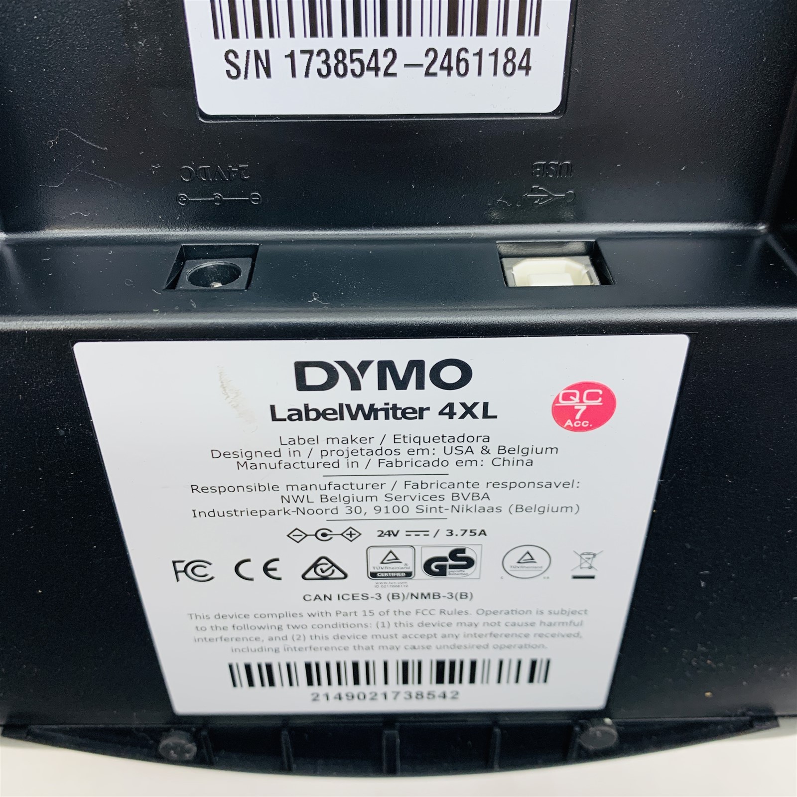 Dymo LabelWriter 4XL USB Desktop Direct Thermal Barcode Label Printer (1738542)