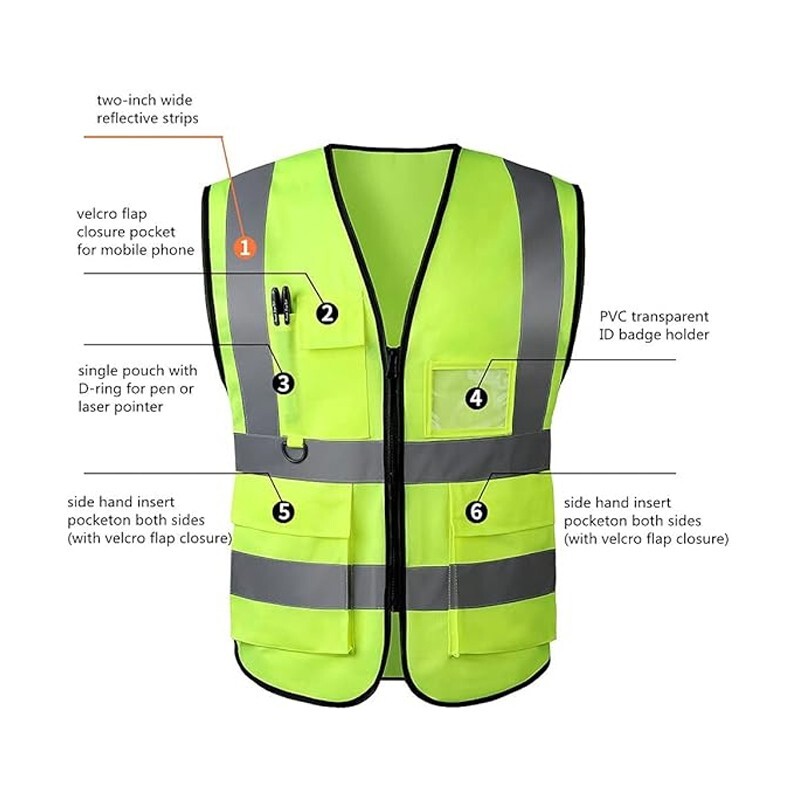 High Visibility Reflective Safety Vest for Men Women Work Construction Vest