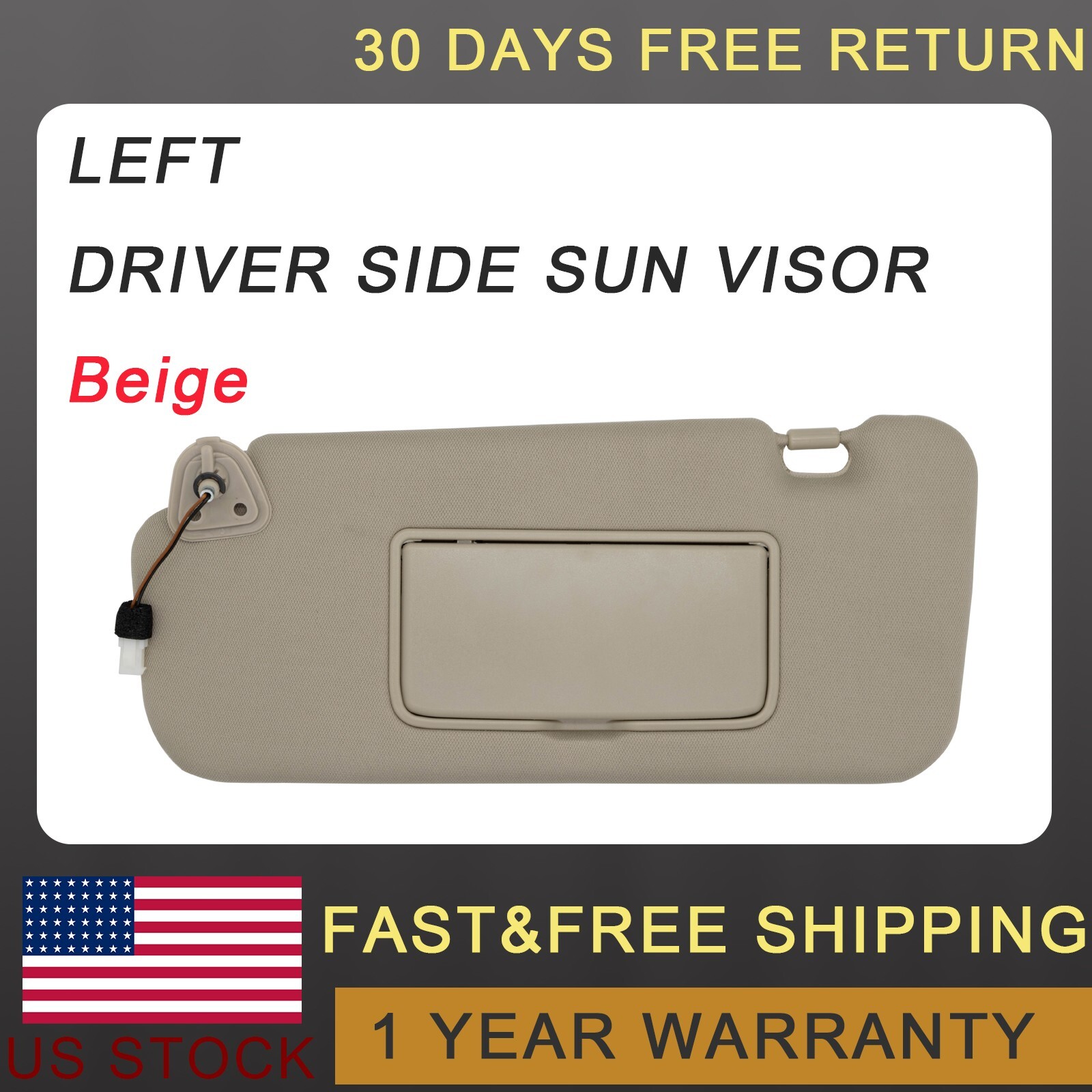 Left Driver Side Sun Visor W/ Light Fits for Nissan Murano2009-2014 96401-1AA1B