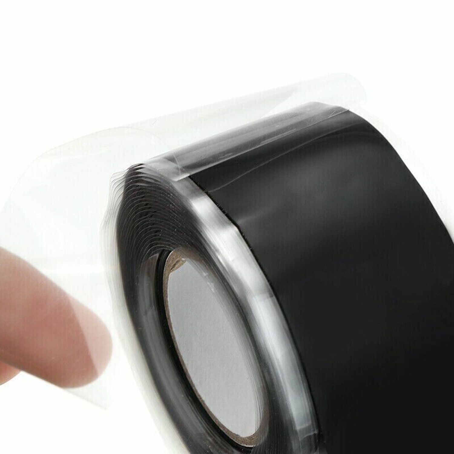 2pcs Black Rubber Silicone Repair Waterproof Adhesive Tape Rescue Self Fusing