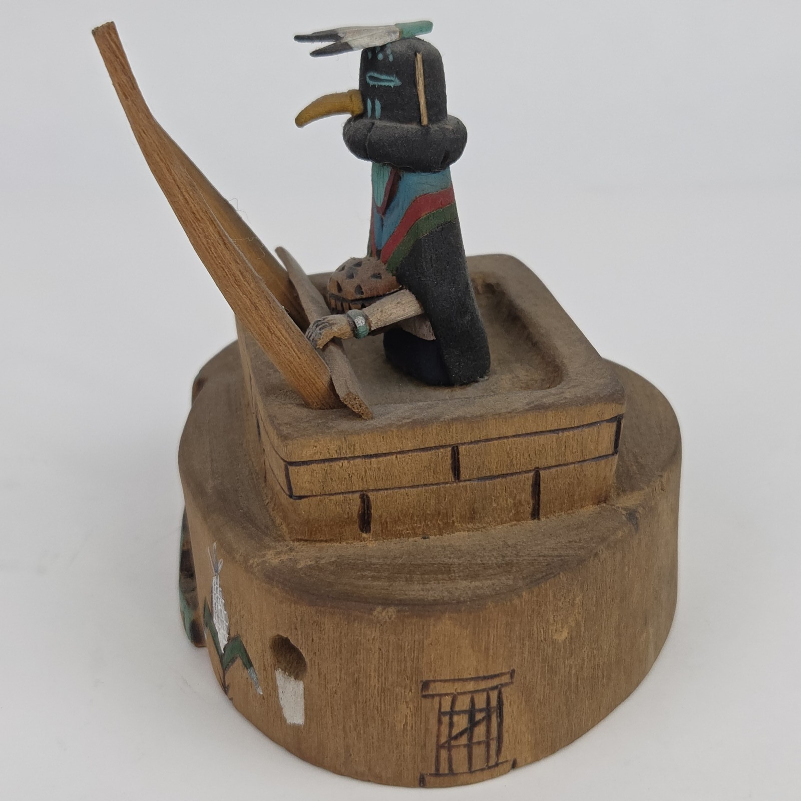 Hopi Crow Mother Kachina Doll Alton Pashano Hand Carved Pueblo Native American