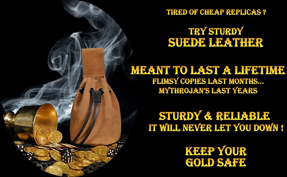 Medieval Belt Bag Renaissance Costume Accessory Suede Leather Pouch Brown