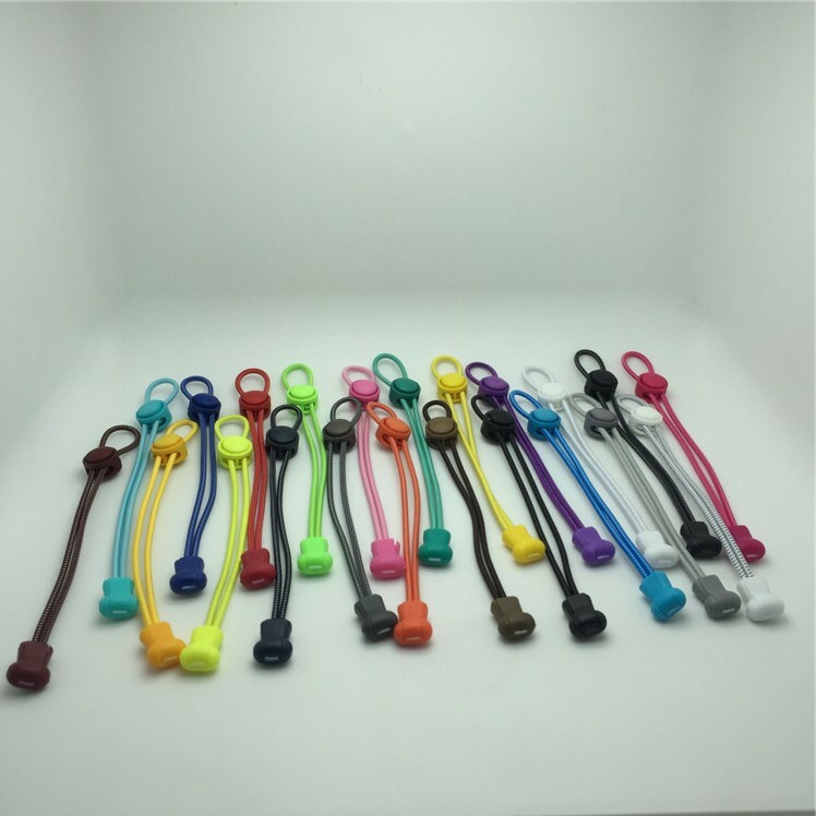 3 pair No Tie Elastic Shoelaces Lock Laces Shoe Strings Sports w/ Locking Toggle