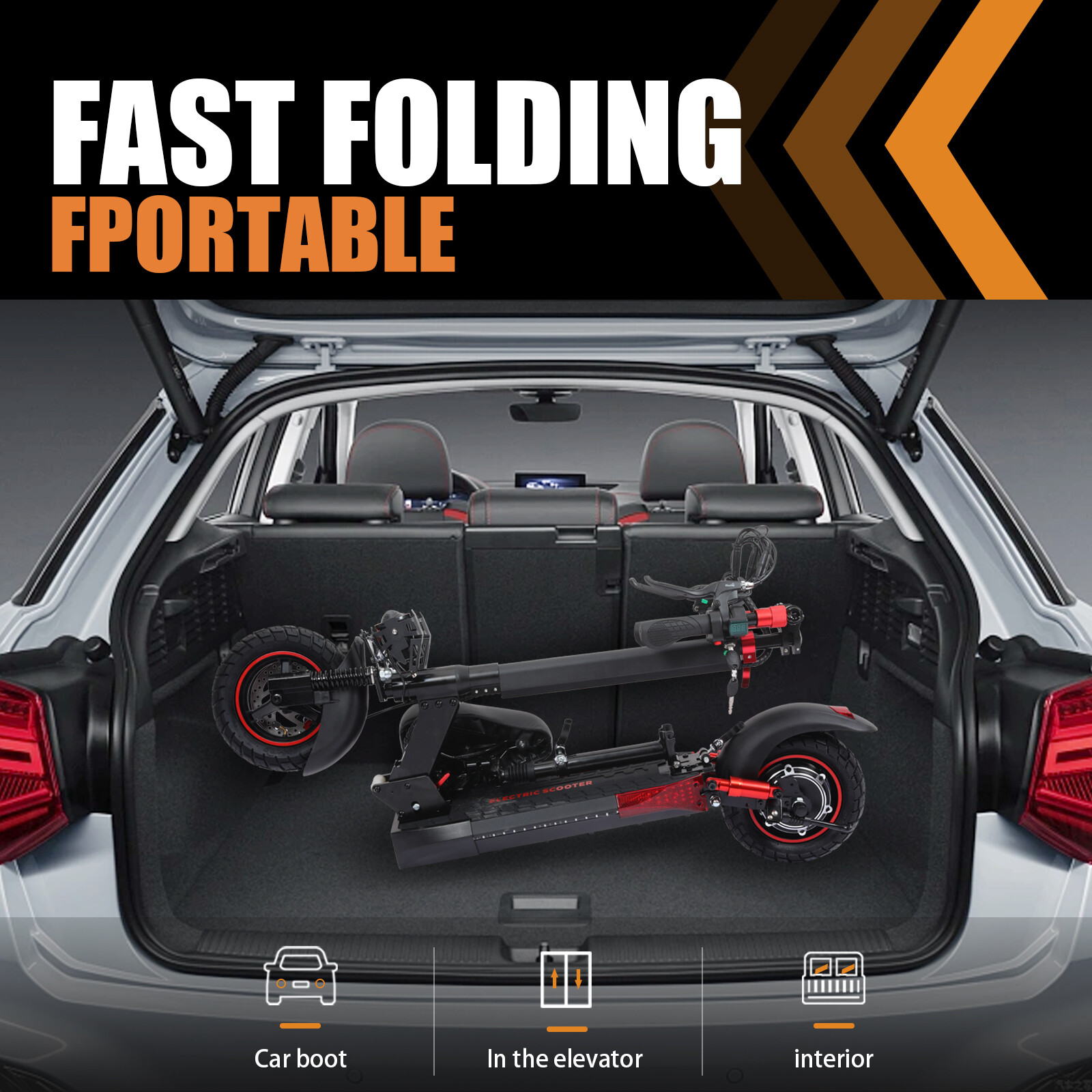 Electric Scooter 48v 800W For Adult 10"Off Road Fat Tires Fast Speed USA MAX vV