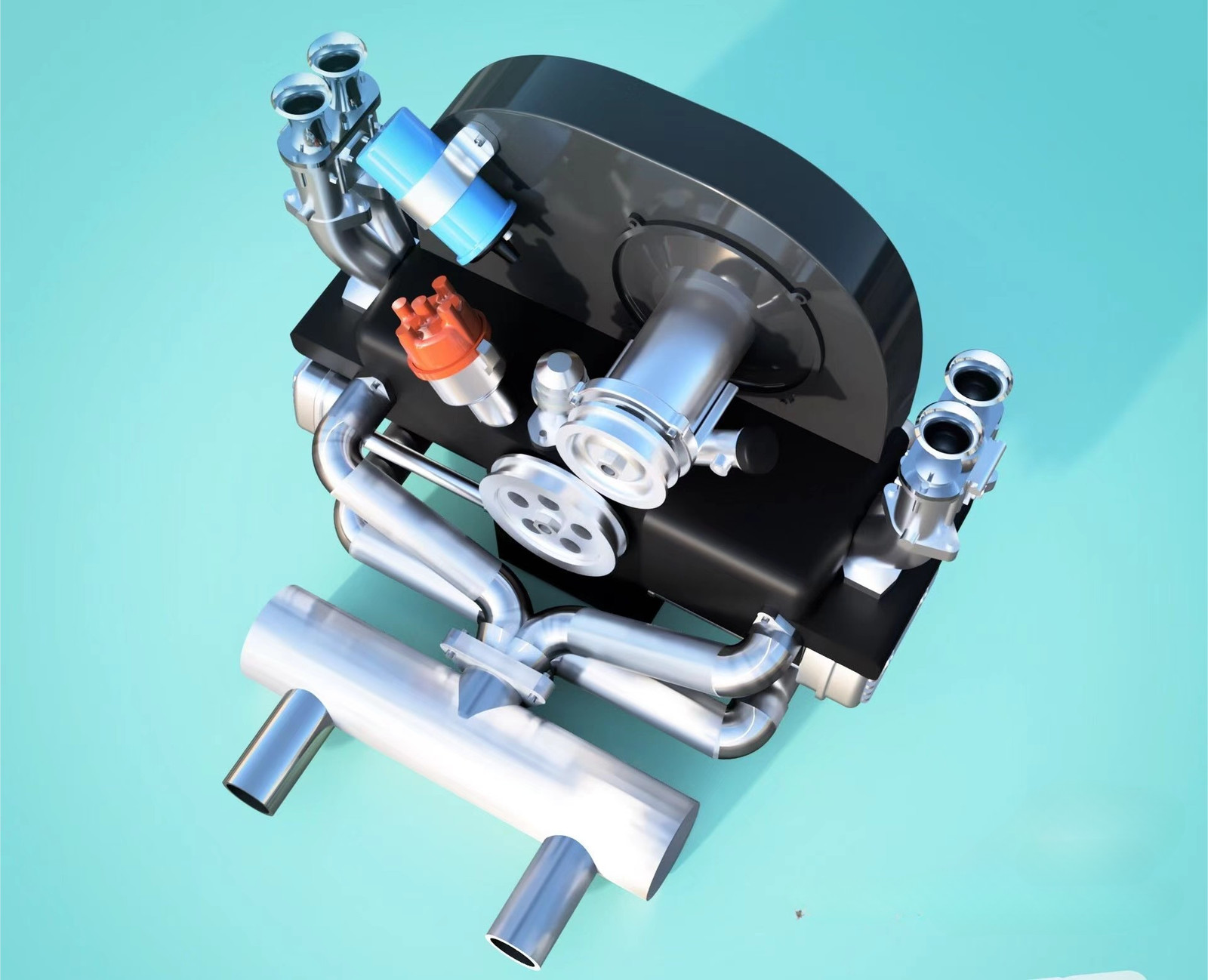 Resin 3D Printed Volkswagen Beetle Engine Kit 1:24 Unpainted Model Toys