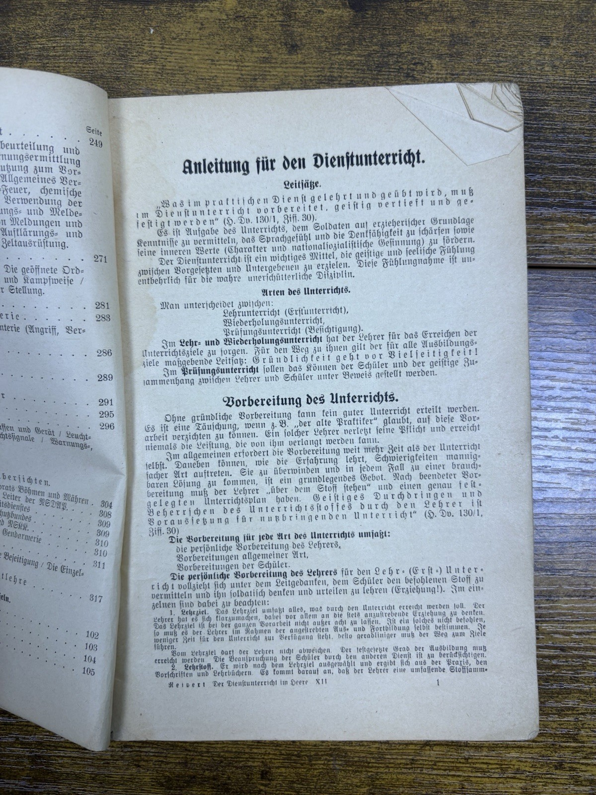 Germany Reibert The Service Instruction In The Army 1943 WW2 Schutzkompanie