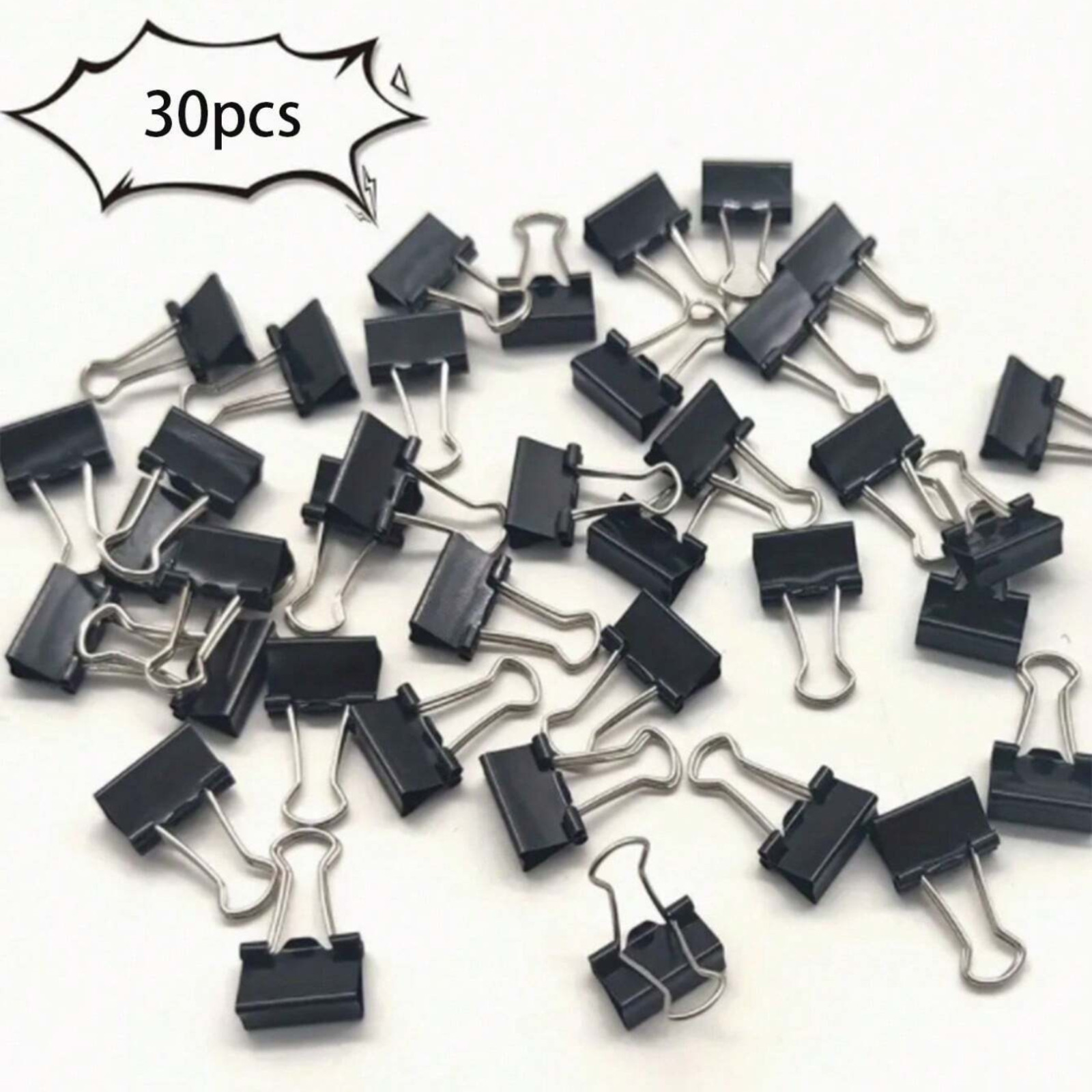30P Metal Clamp Style Paper Clips Paper Document Binder Clip For Office & School