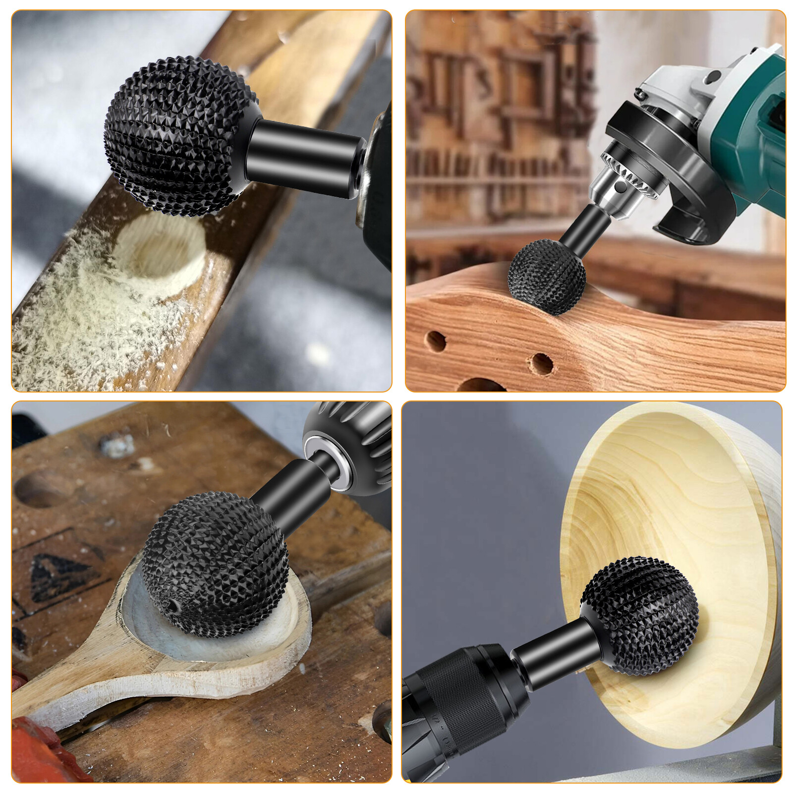 40mm Sphere Rotary Burr Carbon Steel Wood Carving Burrs Ball Grinding Head