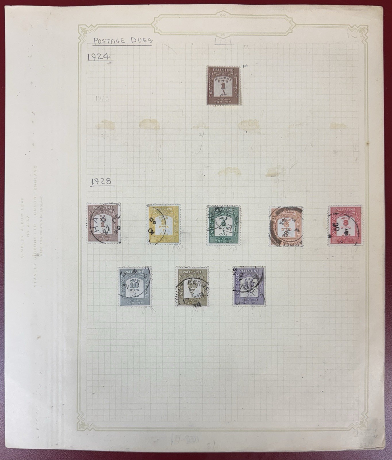 Palestine, 1918-1928, Collection of 68 Stamps Mostly Used, on 3 Pages