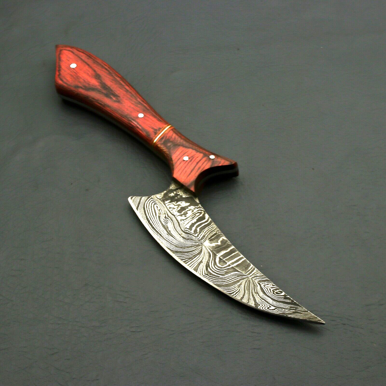 CUSTOM HAND FORGED DAMASCUS STEEL Hunting KNIFE W/ BEAUTIFUL HANDLE + Sheath