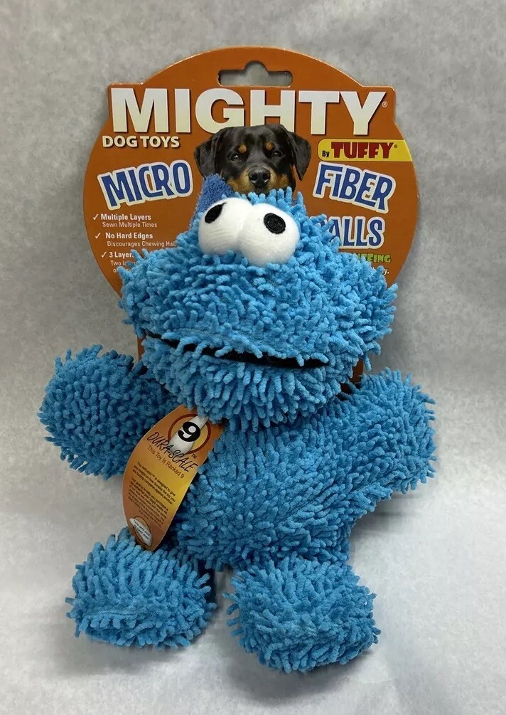 Tuffy Mighty Micro Fiber Ball Monster Dog Squeaker Toy Durable Floats M-L 🐶