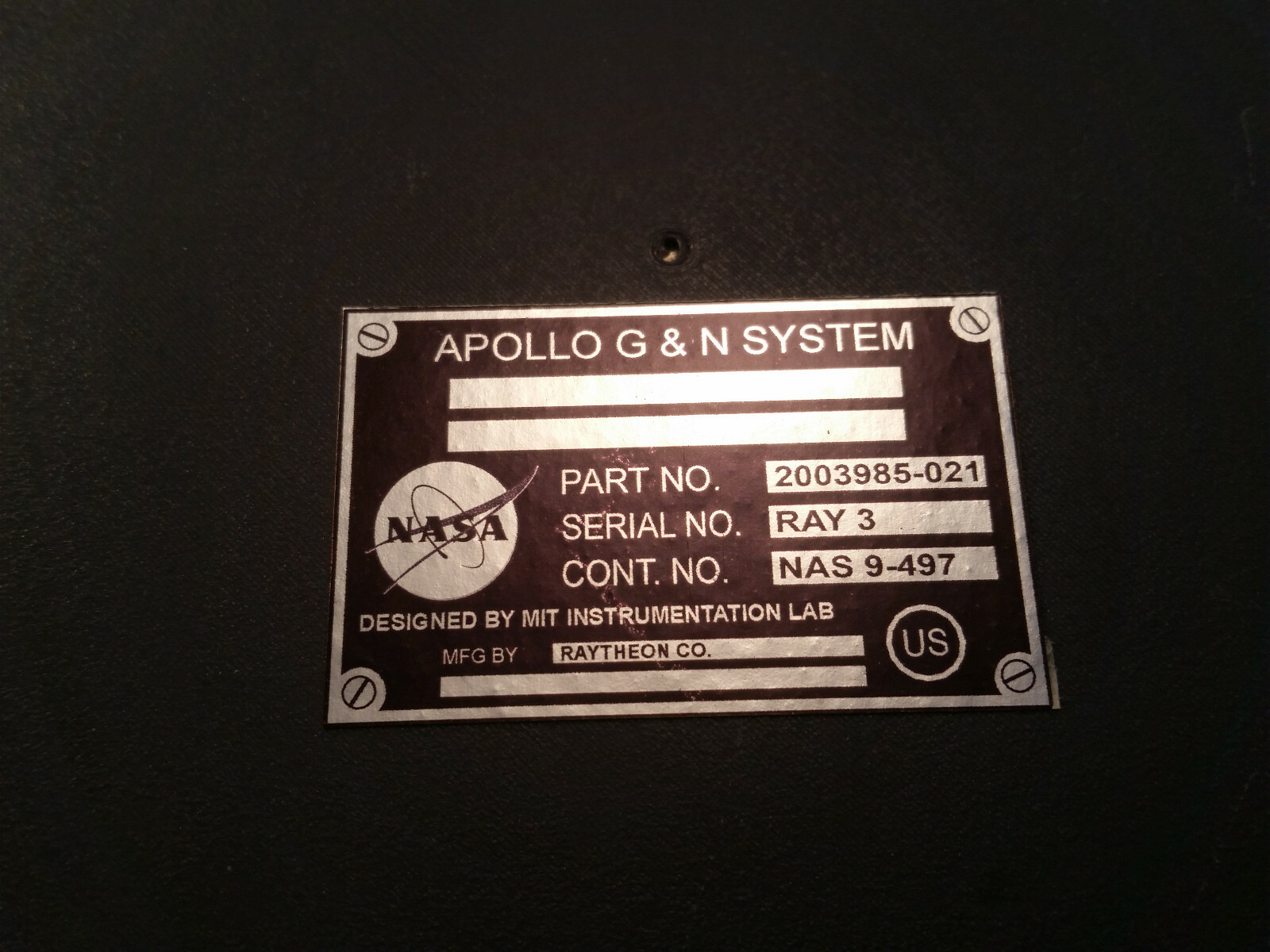 Apollo DSKY Navigation Computer Replica Plaque - Full Size Assembled