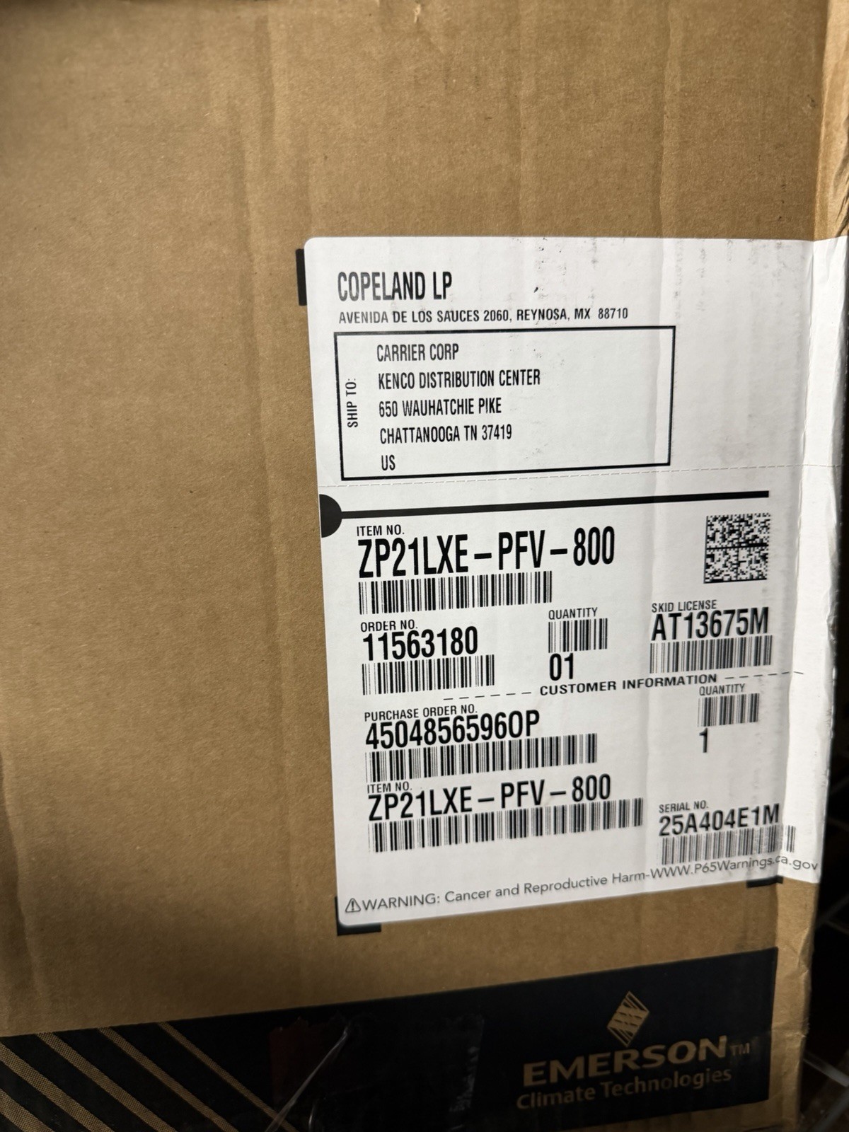 Copeland Scroll Compressor ZP21LXE-PFV-800 Industrial HVAC Compressor