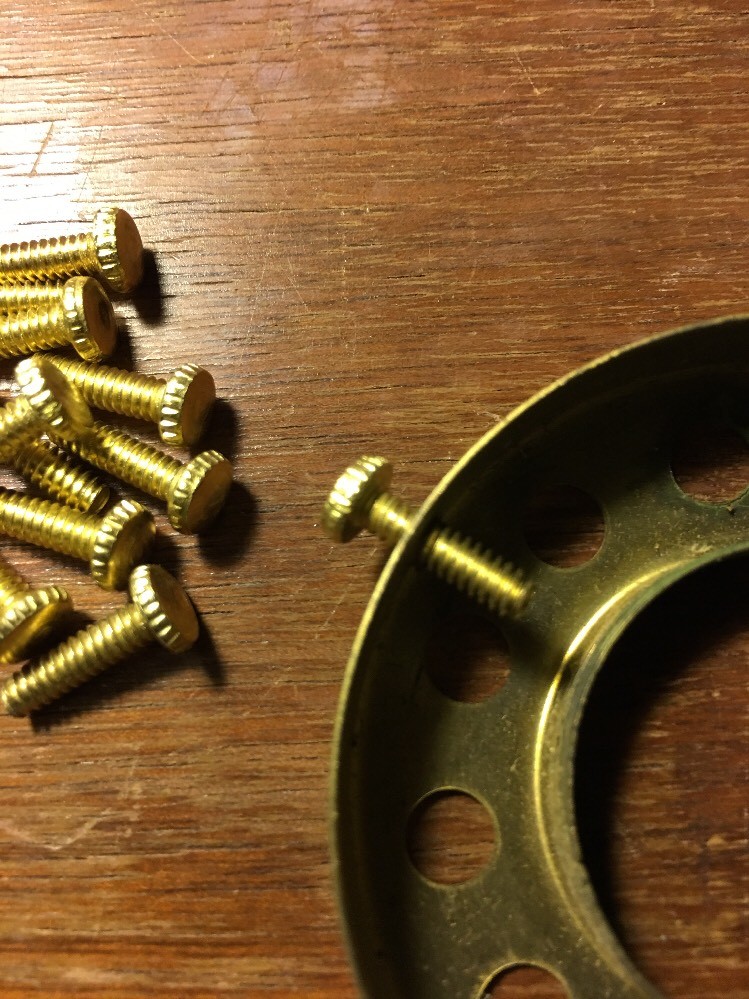 6/32 Brass Plated Thumb Screw For LIghting Holders Lamp Repair 12 Pcs