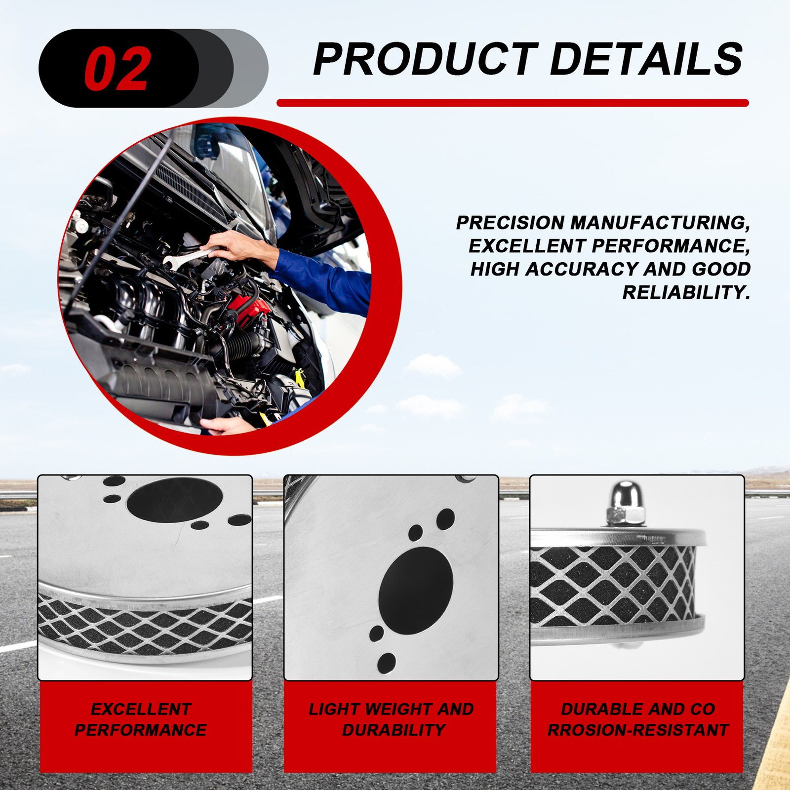 1PCS Car Chrome Pancake High Air Air for 1.25 Inch SU HS21258