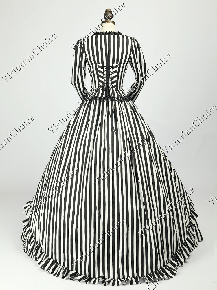 Victorian Beetlejuice Dress Sleepy Hollow Katrina Women Halloween Costume 321